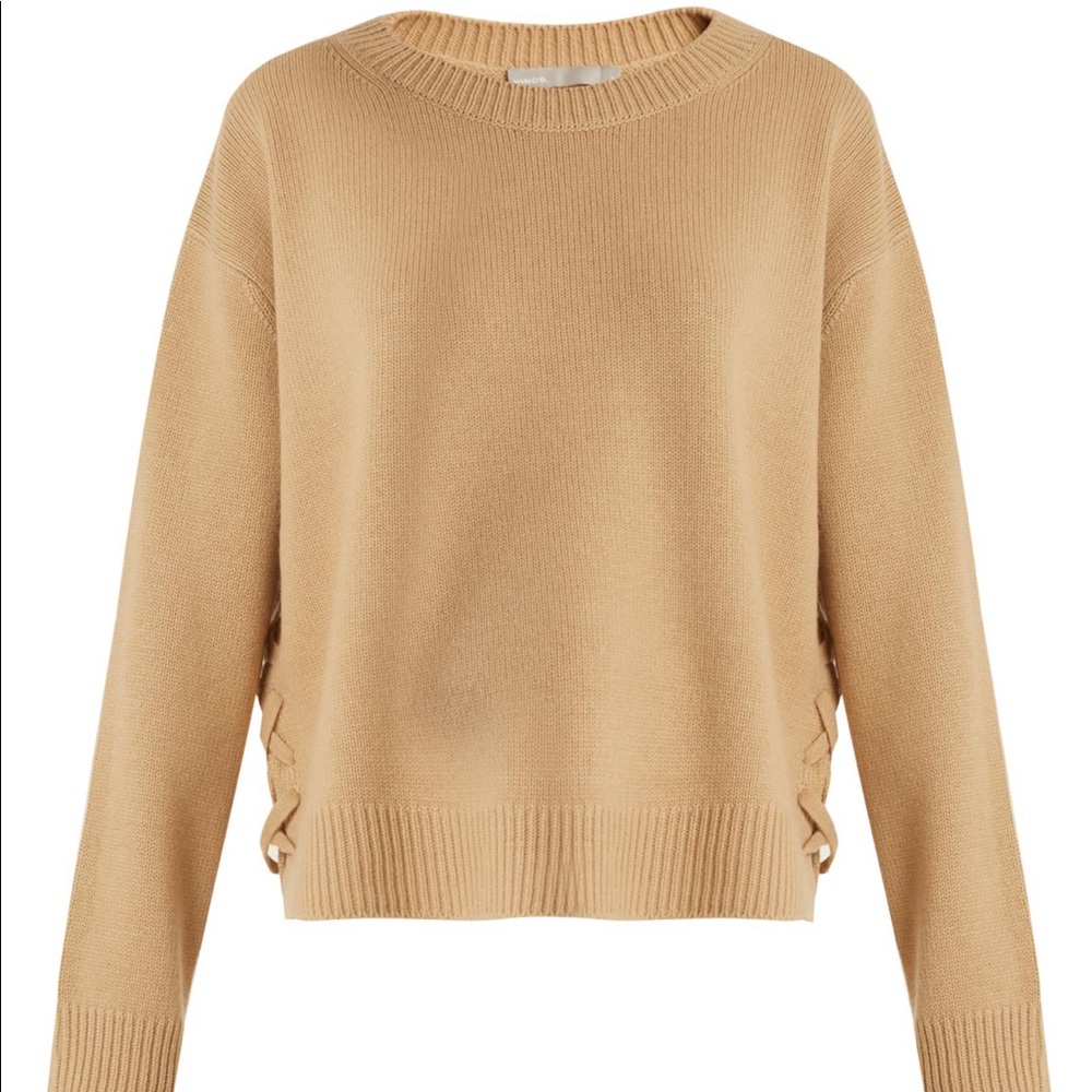Vince Lace-up Side Cashmere Sweater in Camel - Small